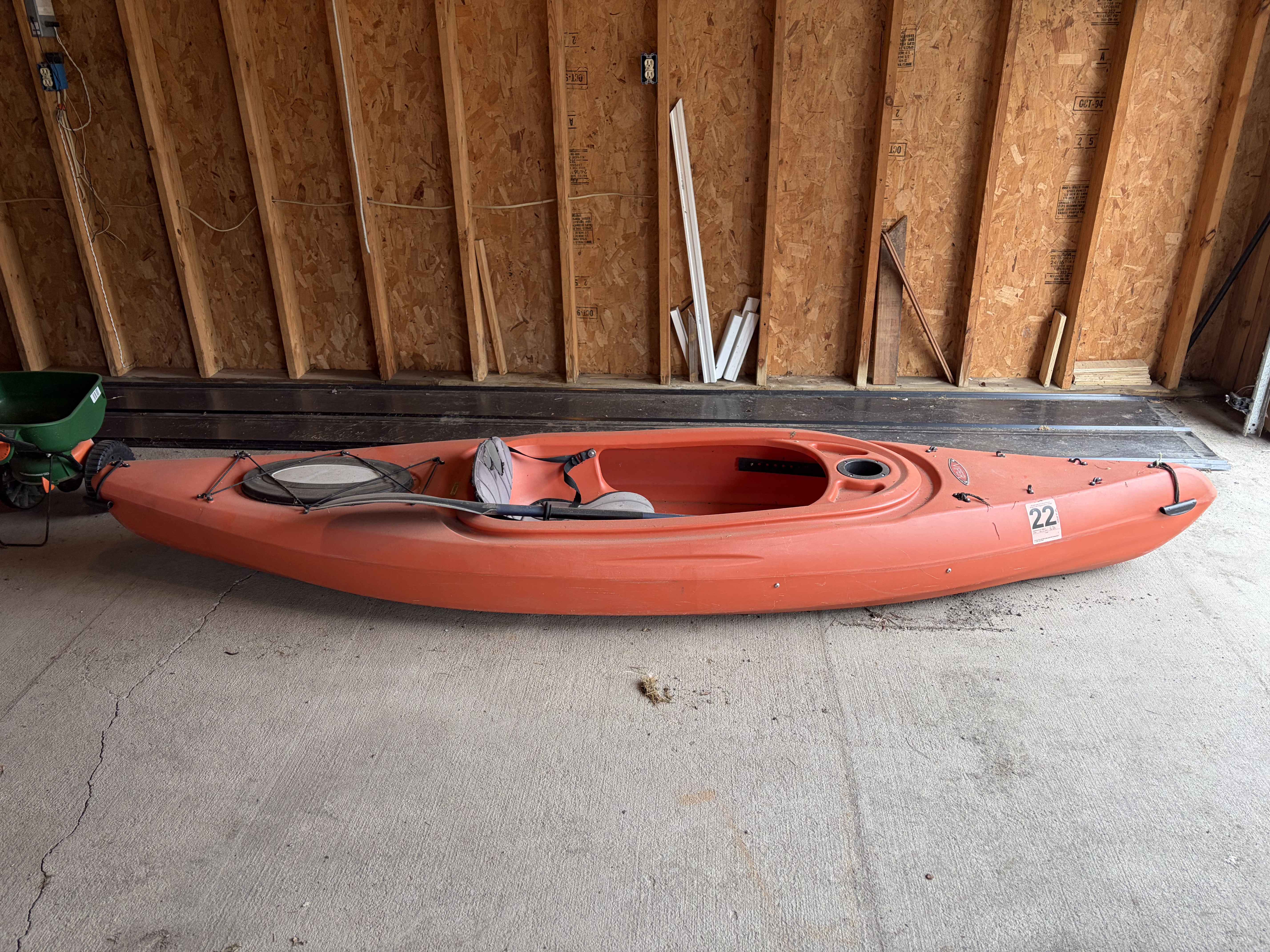 Recreational Sit-Inside Kayak — Orange, with Seat