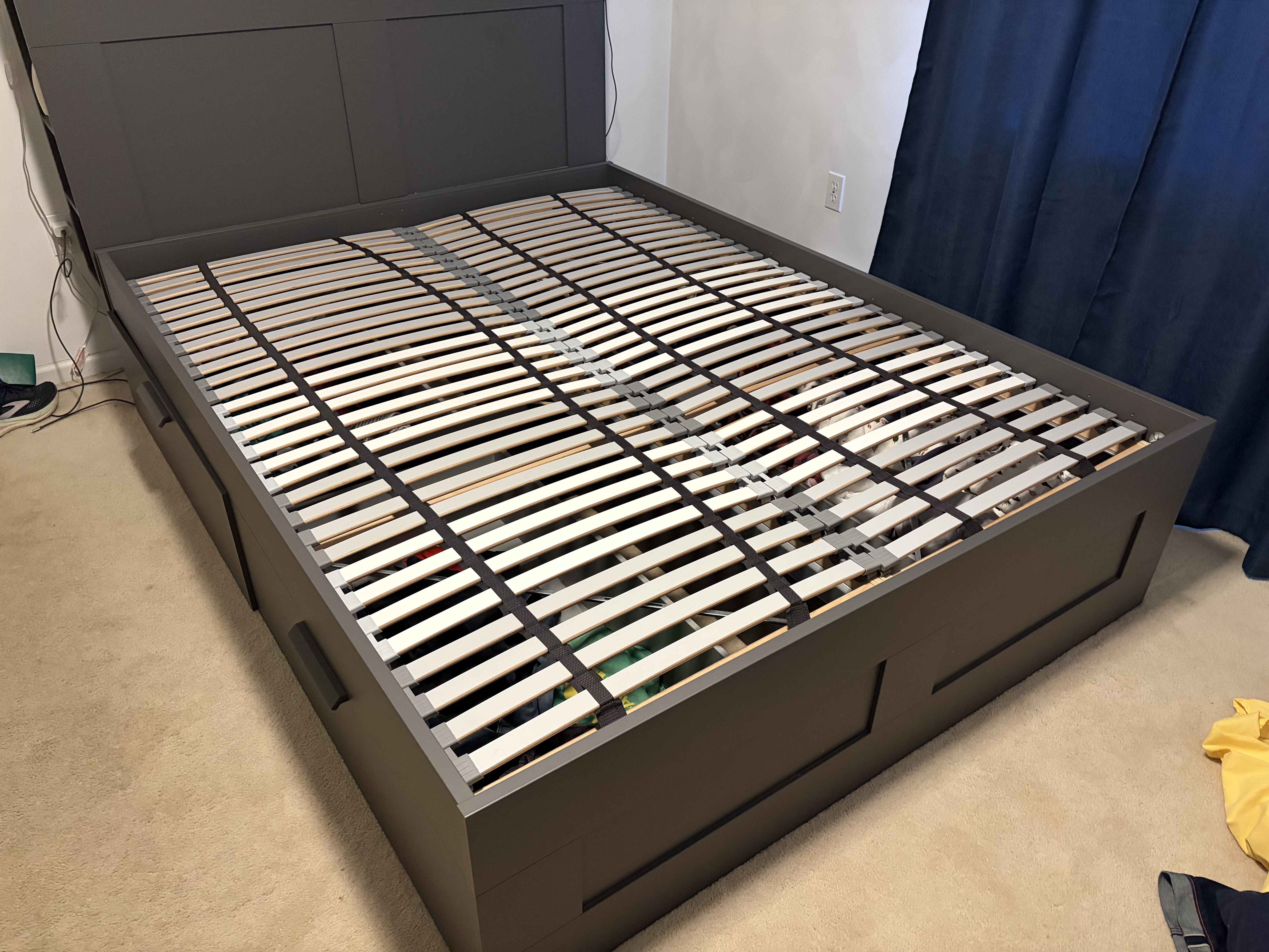 IKEA Brimnes Queen Bed Frame — Drawers & Headboard Included