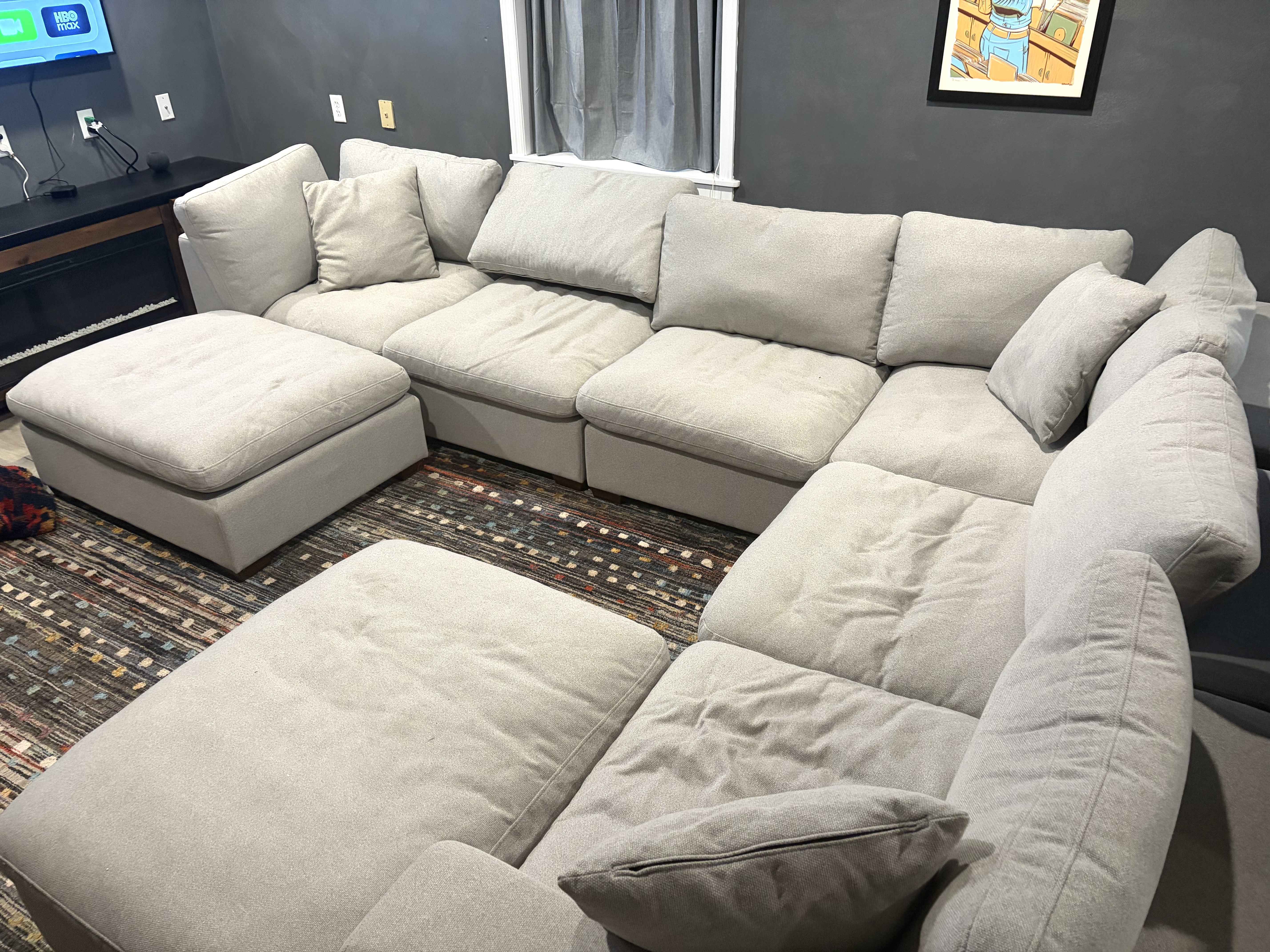 Oversized Modular Cloud Sectional — 8 Pieces